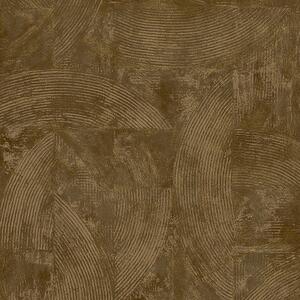 Štuková hnědo-zlatá vliesová tapeta rozměry 0,53 x 10,05 m