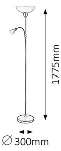 Rabalux 4019 - Stojací lampa PEARL CLASSIC 1xE27/60W+1xE14/40W