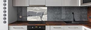 Skleněný panel do kuchynské linky lyžaři pksh-192496705