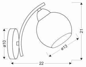 Nástěnná lampa AMOS 1xE27/40W/230V lesklý chrom