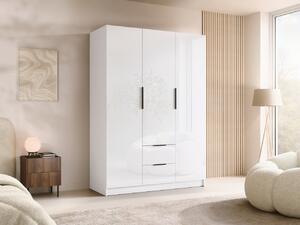 Šatní skříň Cumair I 150 Gloss, Barva: bílá / lesk bílý + černá 5903211510151