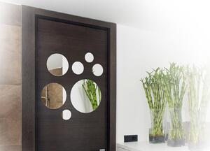 AMIRRO DOTS zrcadlo na dveře zeď chodbu do pokoje ložnice koupelny předsíně kulaté nalepovací set kruhových zrcadlových dlaždic včetně oboustranné lepící pásky 909-349