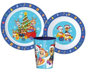 Dětská vánoční sada plastového nádobí pro děti Tlapková patrola - Paw Patrol - 3 díly
