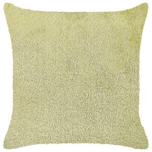 Dekorativní polštář PILEA Umělá kožešina 45 x 45 cm Světle zelená Bez vzoru