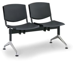 Plastová lavice Design, 2-sedák, černá