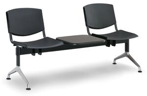 Plastová lavice Design, 2-sedák + stolek, černá
