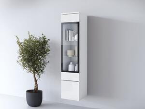 Vitrína Sawoti 002 + LED, Barva: bílá / bílý lesk 5903211507342