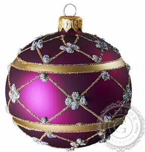 Vánoční koule fialová dekor