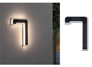 Paulmann LED solární číslo domu 7, Černá, Plast, Moderní