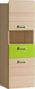 Casarredo - Komfort nábytek Dětská skříňka LIMO L4 jasan/zelená