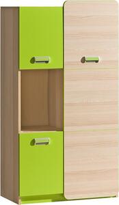Casarredo - Komfort nábytek Dětská skříňka LIMO L5 jasan/zelená