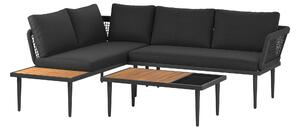 TERASOVÁ SEDACÍ SOUPRAVA dřevo, kov, plast, sklo, textil Beldano - Online Only zahradní nábytek, Online Only