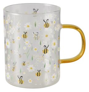 Boltze Home Collections Skleněný hrníček Honey se žlutým ouškem