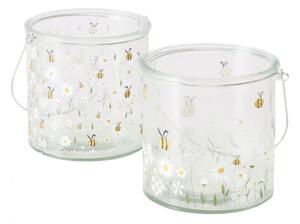 Boltze Home Collections Skleněný svícen Honey s motivem po celé ploše