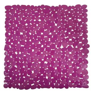 MSV protiskluzová podložka do sprchy GALETS, fialová, PVC, 53 x 53 cm