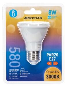 LED Žárovka PAR20 E27/8W/230V 3000K - Aigostar