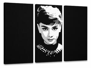 Ručně malovaný obraz POP Art Audrey HEPBHURN 3 díly ah - 60x40 cm