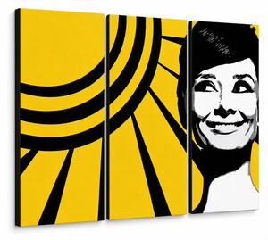 Ručně malovaný obraz POP Art Audrey HEPBHURN 3 díly ah2 - 60x40 cm