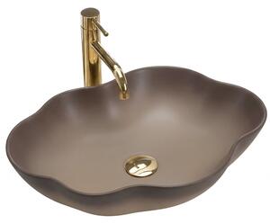 Rea Pearl, umyvadlo na desku 505x380x135 mm, béžová-hnědá-Ombre, REA-U0629