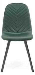 Jídelní židle TIANA - ocel, látka, zelená