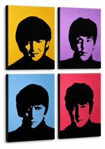 Ručně malovaný obraz POP Art BEATLES 4 dílná bea6 - 60x60 cm