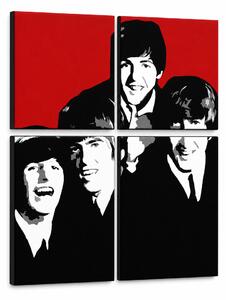 Ručně malovaný obraz POP Art BEATLES 4 dílná bea7 - 60x60 cm