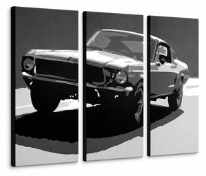 Ručně malovaný obraz POP Art BULLIT 3dílná bulka - 60x40 cm