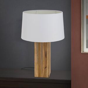 Stolní lampa Dallas dřevěný podstavec tvaru kvádru