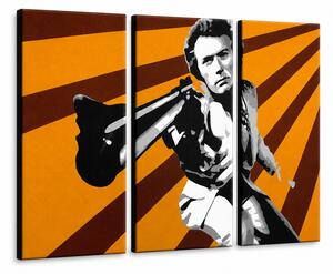 Ručně malovaný obraz POP Art Clint Eastwood 3 díly ce - 60x40 cm