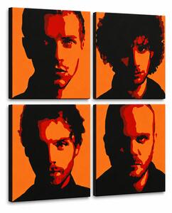 Ručně malovaný obraz POP Art Coldplay 4 kusy cp2 - 60x60 cm