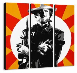 Ručně malovaný obraz POP Art Clint Eastwood 3 kusy ce2 - 60x40 cm