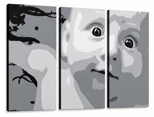 Ručně malovaný obraz POP Art DÍTĚ 3 díly dítěte - 60x40 cm