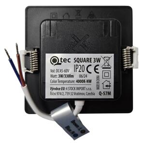 LED Podhledové svítidlo SQUARE LED/3W/230V 4000K 9x9 cm černá