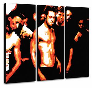 Ručně malovaný obraz POP Art Fight Club 3 díly FC2 - 60x40 cm
