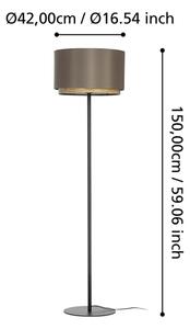 Eglo 390124 - Stojací lampa MARCHENA 1xE27/40W/230V hnědá