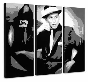 Ručně malovaný obraz POP Art Frank Sinatra - 3dílný hřích - 60x40 cm