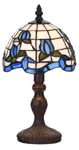 Stolní lampa 5LL-6158, design Tiffany modrá/béžová