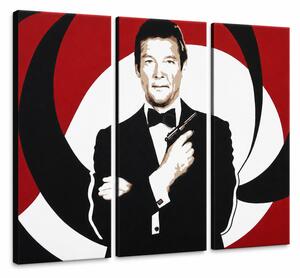Ručně malovaný obraz POP Art James Bond 3 dílný Bond - 60x40 cm