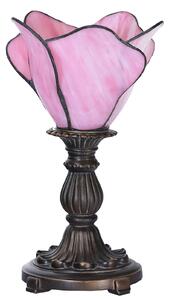 Stolní lampa 5LL-6099 v růžové barvě, styl Tiffany
