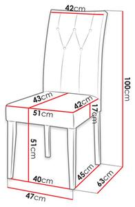 Kuchyňská židle NOSSEN 4 - černá / modrá