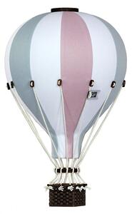 Super balloon Dekorační horkovzdušný balón – růžová/šedozelená - S-28cm x 16cm