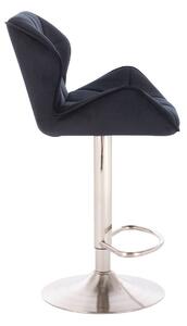 Velurová barová židle MILANO - černá