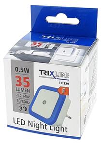 LED Noční světlo se senzorem soumraku LED/0,5W/230V modrá