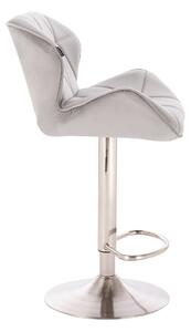 Velurová barová židle MILANO - světle šedá