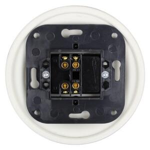 Elhard Kulatý keramický vypínač s kolébkou č.5, bílý KV1005W