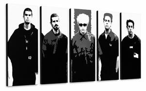 Ručně malovaný obraz POP Art LINKIN PARK 5dílná LP - 150x60 cm