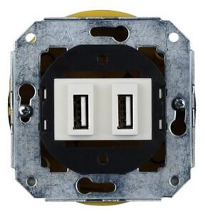 Elhard Kulatá keramická USB zásuvka, bílá KV2032W