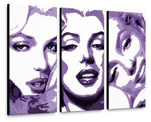 Ručně malovaný obraz POP Art Marilyn MONROE 3 dílný mon4 - 90x60 cm