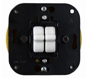 Elhard Kulatý keramický vypínač s páčkami č.5b (6+6), bílý KV1255W