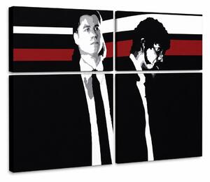 Ručně malovaný obraz POP Art Pulp Fiction 4 kusy pulpu - 120x60 cm